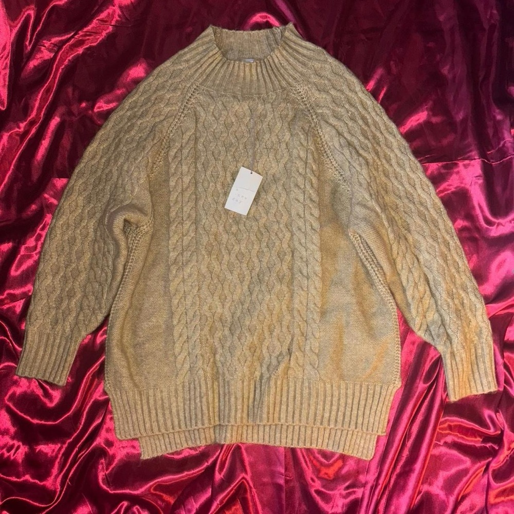 A New Day Ribbed Knit Sweater in Tan